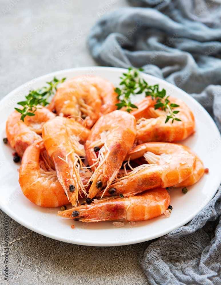 Shrimps on a plate