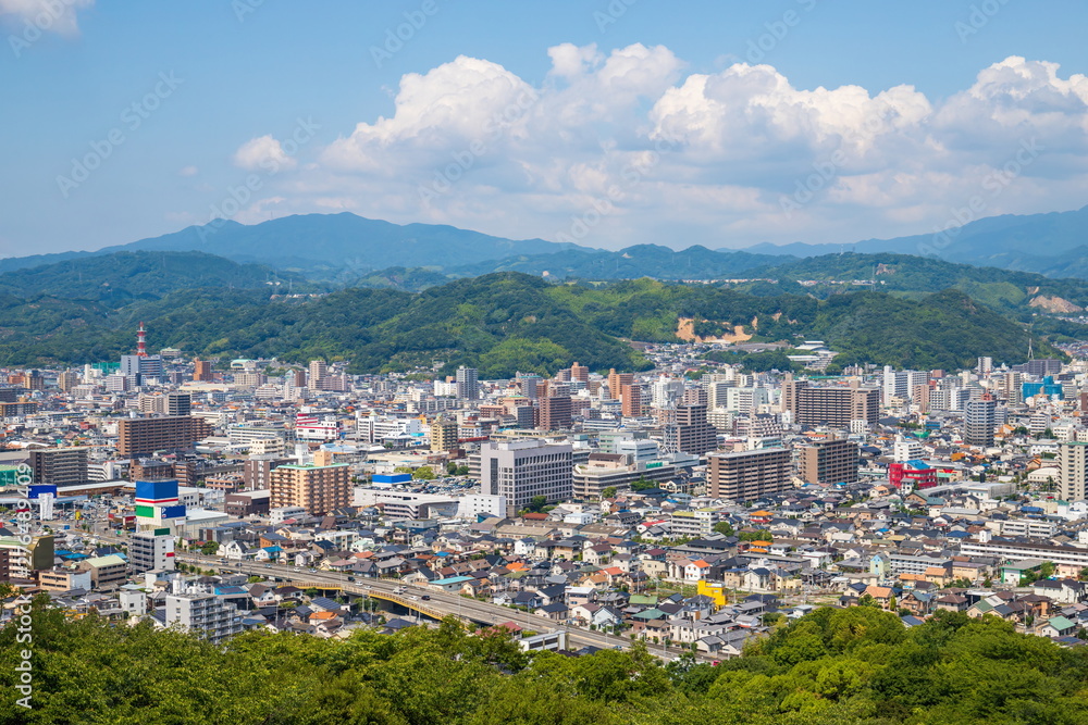 Cityscape of Matsuyama city (Kinuyama,Yamagoe town) ,Shikoku,Japan