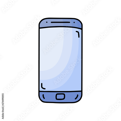 Smartphone line art icon, outline style vector illustration, simple mobile phonehand drawn sketch isolated on white background