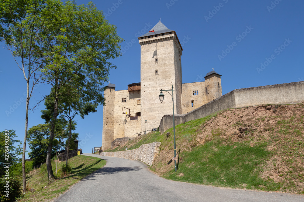 View of 14th century Mauvezin Castle (Chateau de Mauvezin) in Hautes-Pyrenees, France View of 14th century Mauvezin Castle (Chateau de Mauvezin) in Hautes-Pyrenees, France