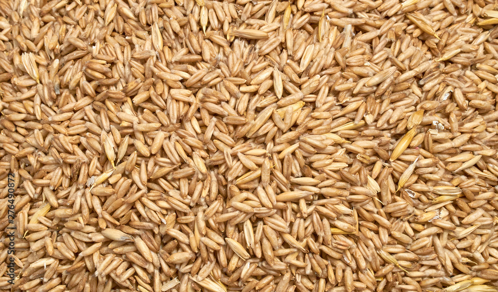 Background texture of crushed seed and grain mix for livestock and bird feed