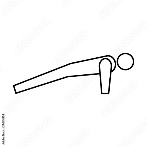 Push ups icon in line style. push up is a movement to train the chest muscles. Push up sign and symbol isolated on white background.- vector