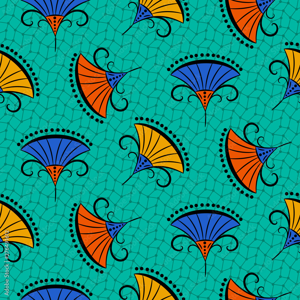 African style bright seamless vector pattern.