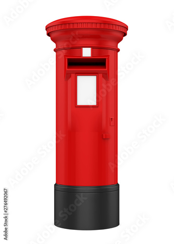 Fotografie, Obraz Red England Post Box Isolated