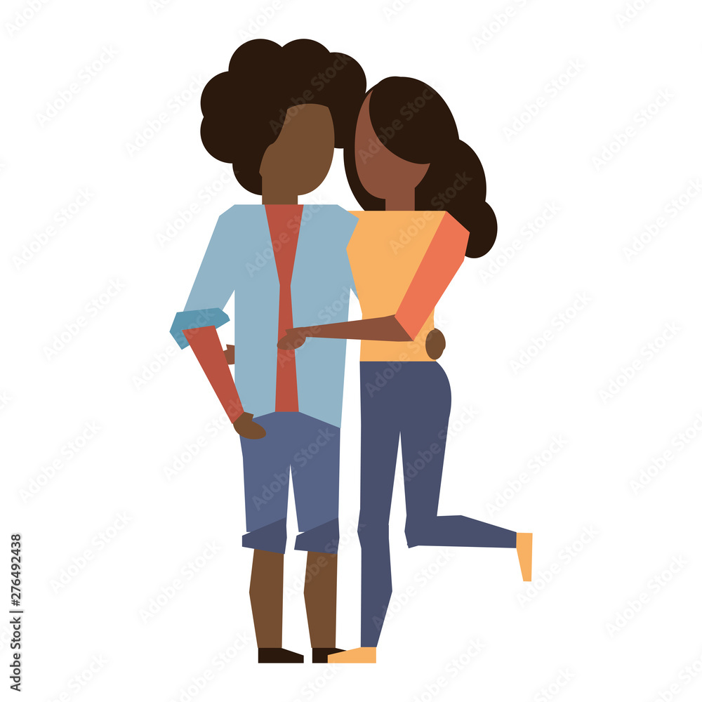 Young couple avatar faceless Young couple avatar faceless