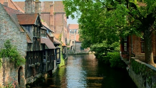 Canal in Bruges, Belgium photo