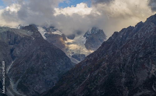 High mountains and clouds