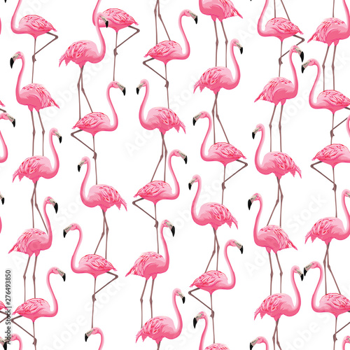 Wallpaper Mural vector seamless realistic flamingo pattern Torontodigital.ca