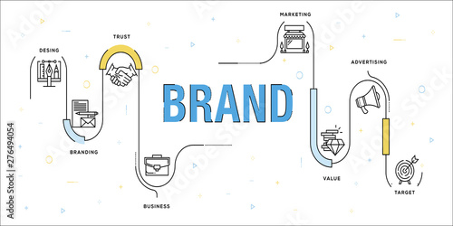 Brand Vector Concept and Infographic Design Elements in Linear Style