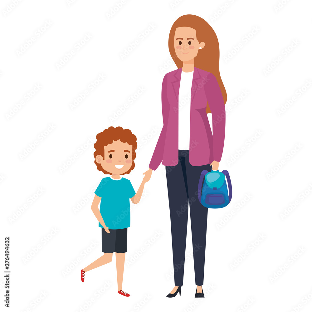 happy student boy with female teacher happy student boy with female teacher