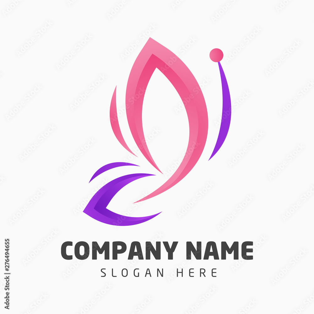 Butterfly Logo Template. Colorful Butterfly Logo Template.