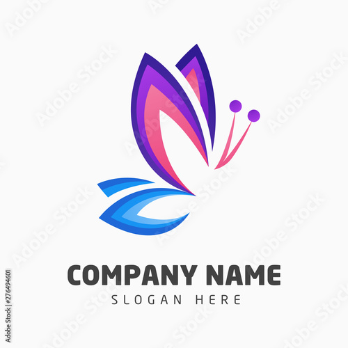 Butterfly Logo Template. Colorful Butterfly Logo Template.