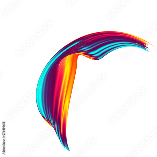 Colorful paint brush stroke. Art rainbow abstract vector background. Acrylic painted rainbow.