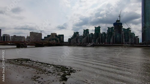 Vauxhall On A Cloudy Summer Day, London, UK. Slow Motion Footage photo