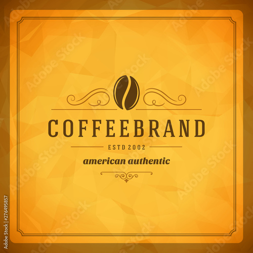 Coffee shop logo design template vector illustration bean silhouette, good for cafeteria signage and cafe badge.