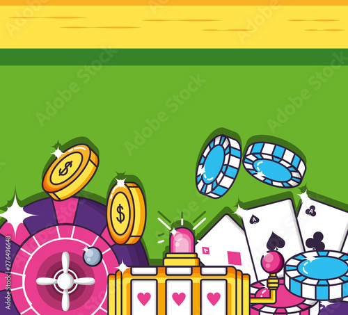 slot machine with set icons casino game