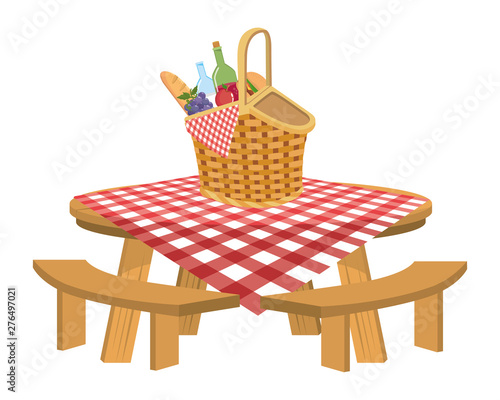 Isolated picnic basket design vector illustrator