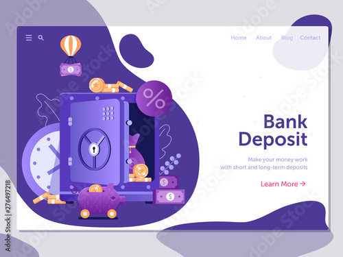 Online Bank Money Saving and Deposit Concept
