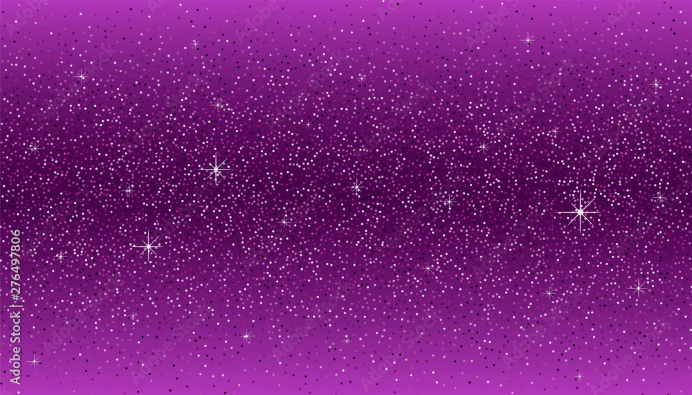 Violet background with glitter sparkles.