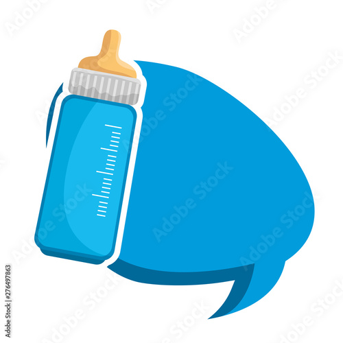 baby milk bottle with speech bubble