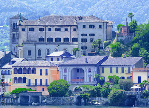 San Giulio island. Orta lake, italy.