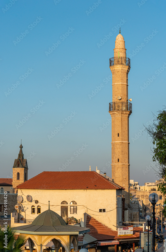 Jaffa, Tel Aviv, Israel- June 17, 2019 : The Mahmoudiya Mosque, the largest and most significant mosque in Jaffa..