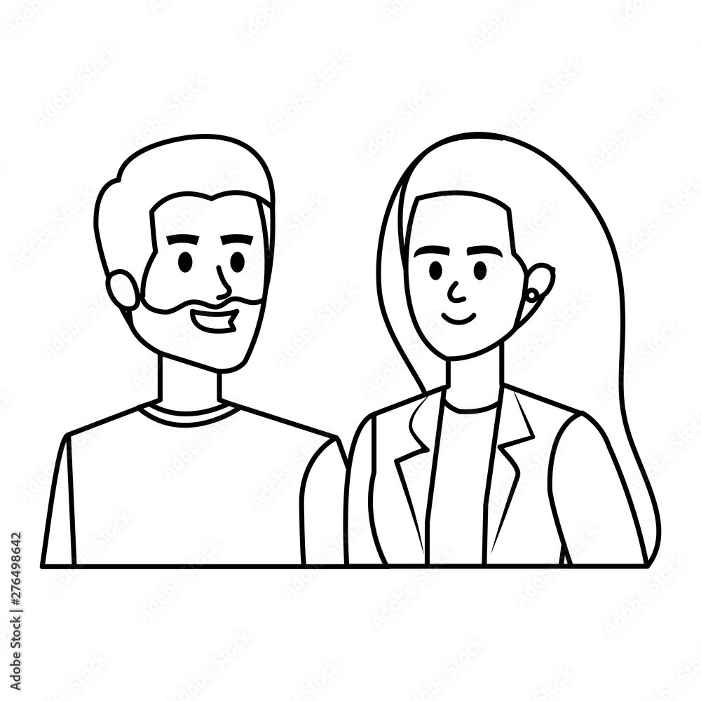 young lovers couple avatars characters young lovers couple avatars characters