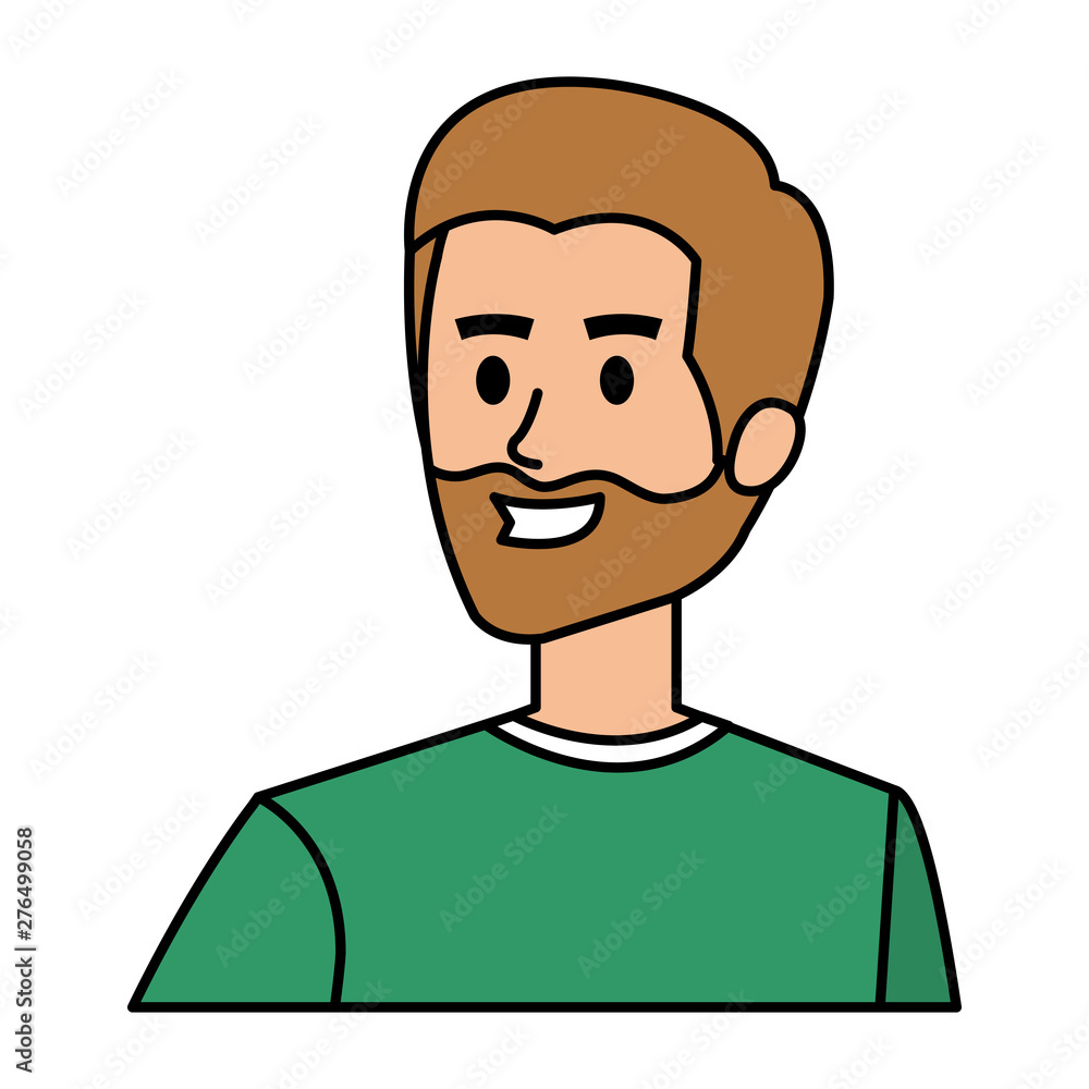 young man with beard avatar character young man with beard avatar character