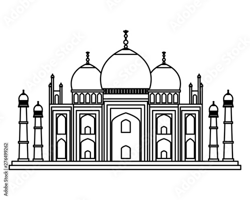 taj mahal indian building icon