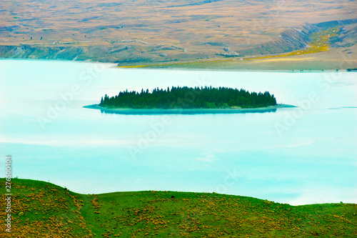 Motuariki Island on Lake Tekapo photo