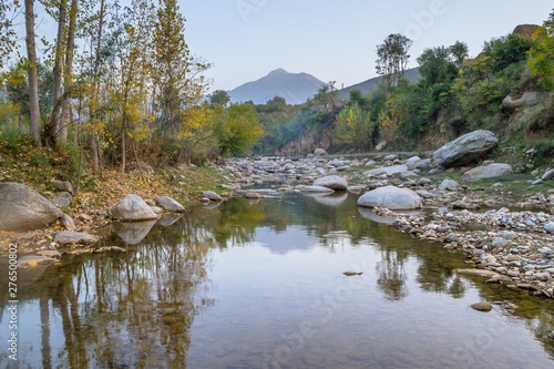 Autumn trees reflections in a lake