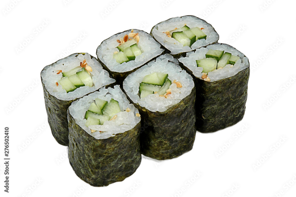 Sushi rolls isolated on white background. Closeup of delicious japanese food sushi roll. Sushi rolls isolated on white background. Closeup of delicious japanese food sushi roll.