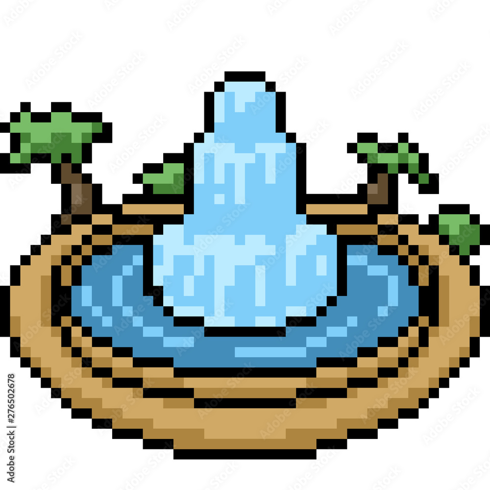 vector pixel art small fountain vector pixel art small fountain