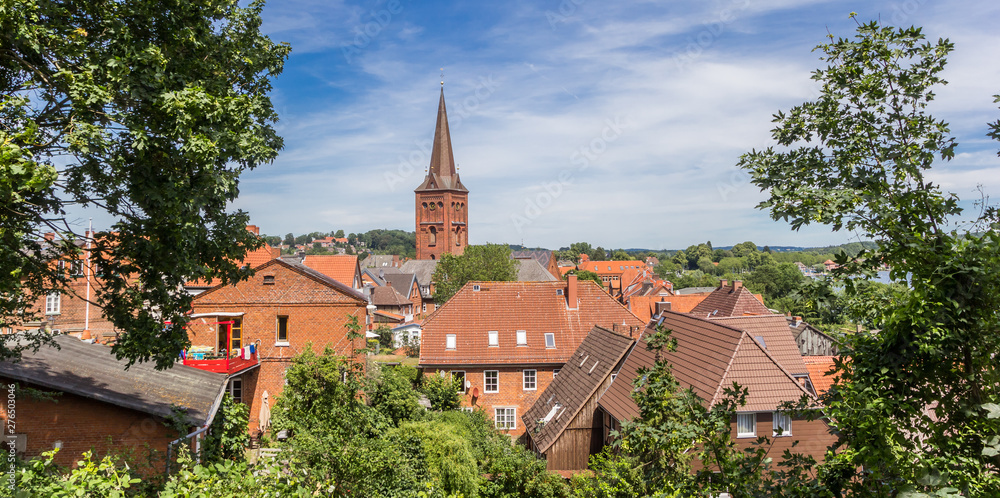 Panorama of the historic city Plon, Germany