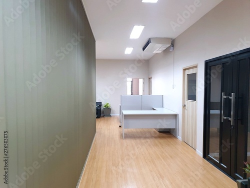 Interior of small modern waiting room and corridor interior in office, Empty