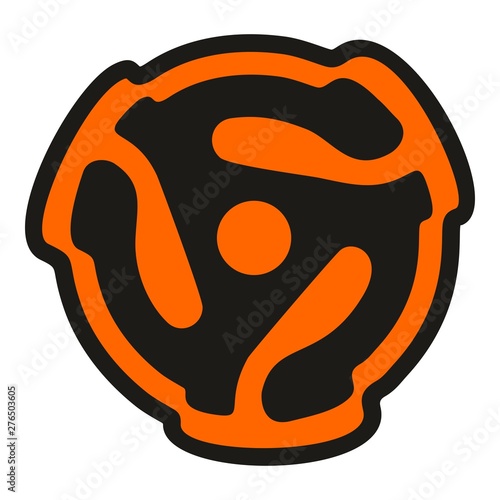 45 RPM Turntable Record Adapter Sign (Black&Orange)