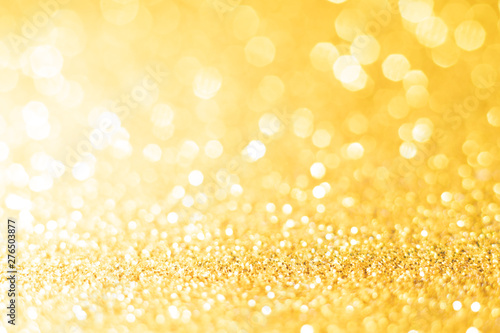 gold sparkle glitter abstract bokeh background Christmas © Thanakorn