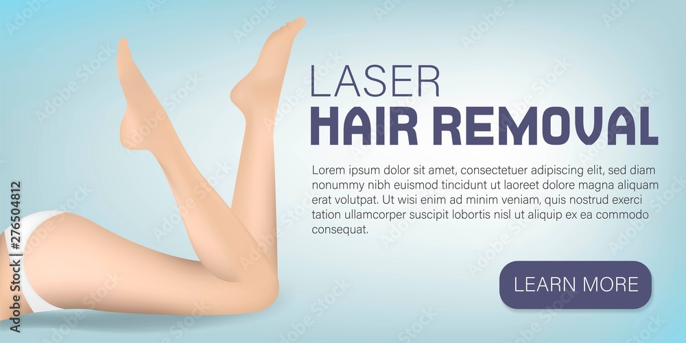 Silky Legs Skin Concept. Laser Hair Removal. Advertising Banner for Woman.  Smooth Skin. Perfect Female Beauty Salon. Cosmetological Procedure. vector  de Stock | Adobe Stock