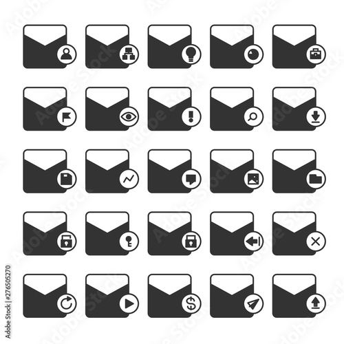 email, mail, envelope and newsletter icons set