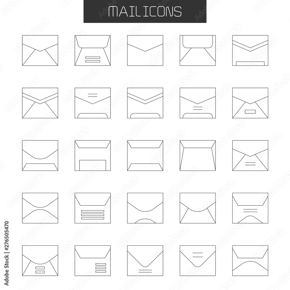 envelope, mail and letter icons set envelope, mail and letter icons set