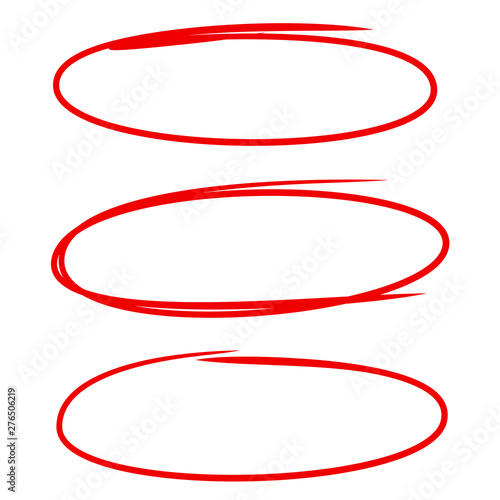 red hand drawn circle highlighter for marking text