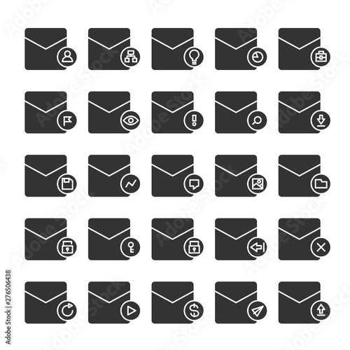 email, mail, envelope and newsletter icons set