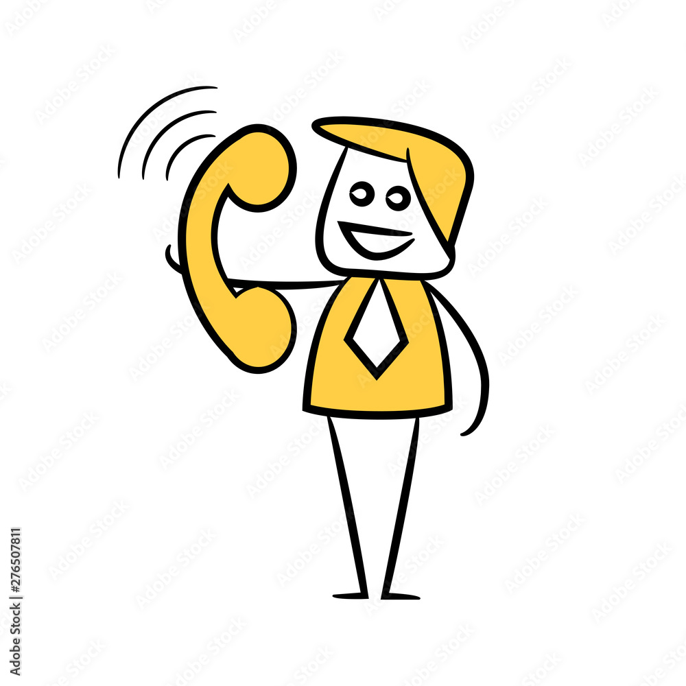 Obraz premium businessman and telephone yellow stick figure theme