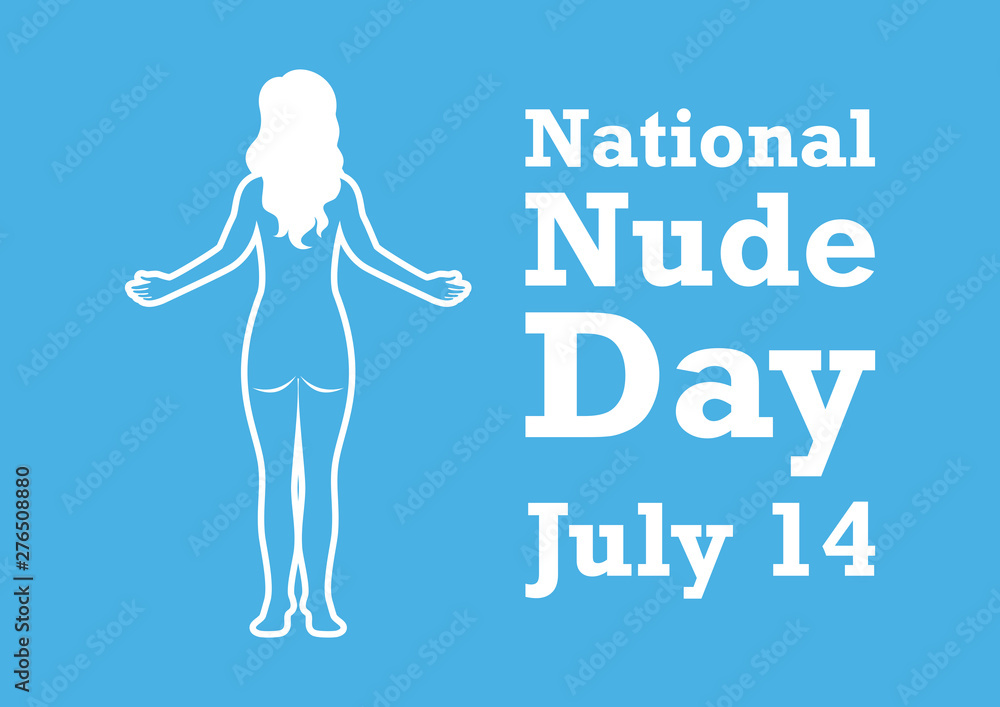 National Nude Day vector. Woman silhouette vector. Woman back vector