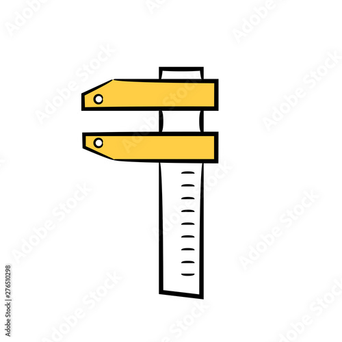 vernier caliper icon yellow hand draw