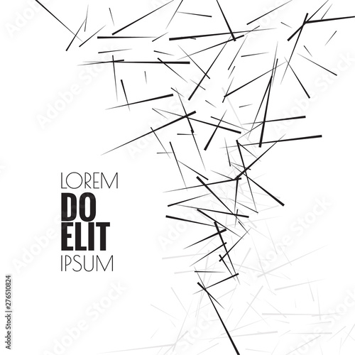 Abstract background with random irregular lines. Vector geometric shapes scattered. Chaotic Textile texture.