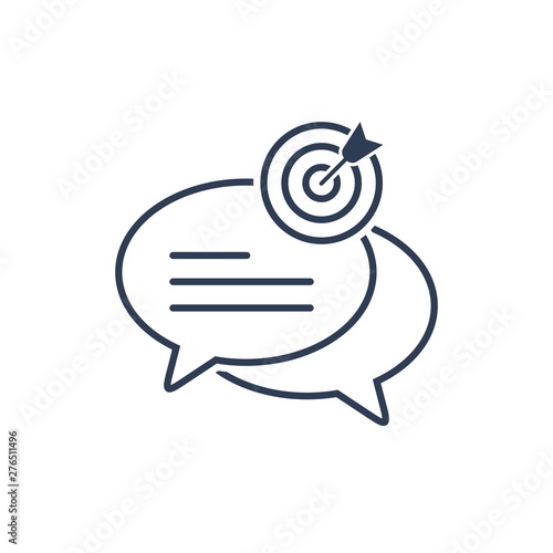 Effective negotiations online. Vector linear icon, white background.