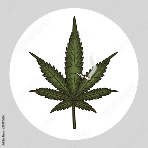 arijuana leaf. Cannabis leaf. Vector illustration isolated on white background.
