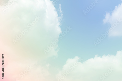 cloud with sun pastel colour background