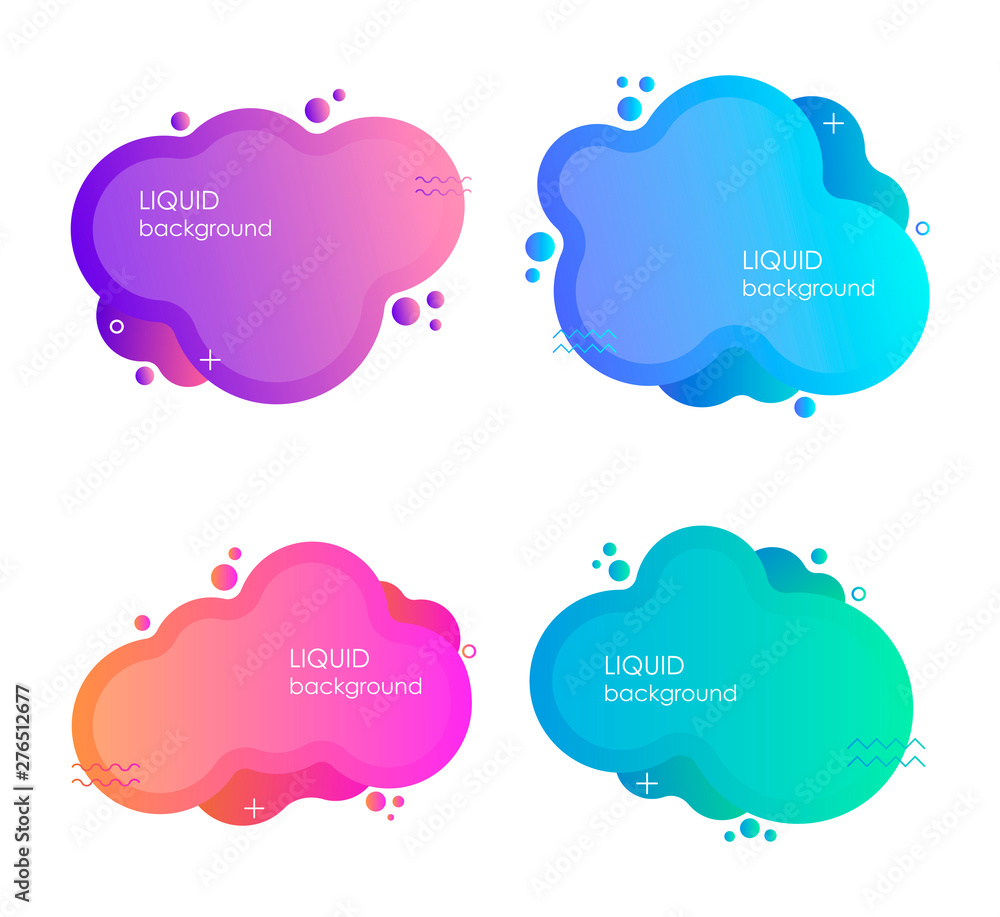 Abstract liquid shape. Fluid design. Isolated gradient waves. Modern vector illustration Abstract liquid shape. Fluid design. Isolated gradient waves. Modern vector illustration